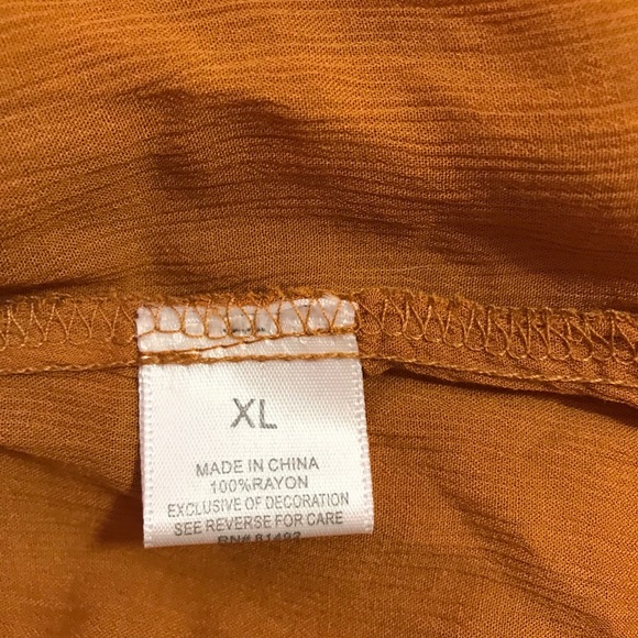 Tarzana mustard sz XL Lace top boho bohemian - Picture 5 of 7